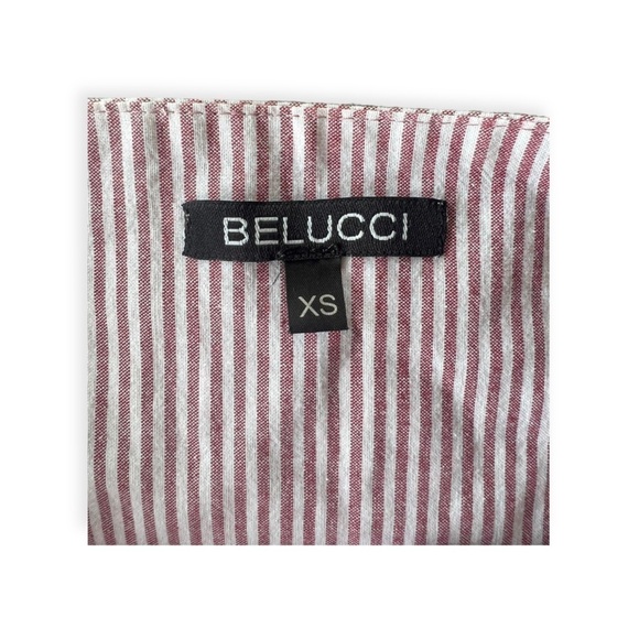 BELUCCI dress mini red white striped XS ruffles - Picture 12 of 12
